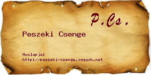 Peszeki Csenge névjegykártya